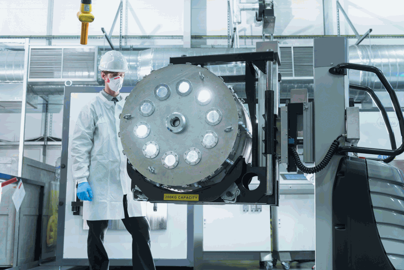 Graphene nanomaterial manufacturing environment in graphene processing factory.